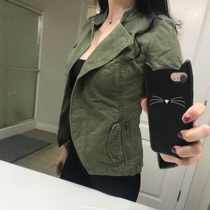 Green jean jacket